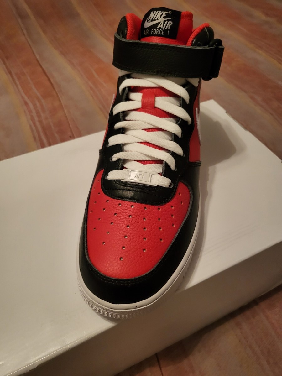 Nike By You Air Force 1 ハイカット ブラック/レッド Nike By You Air Force 1 ハイカット ブラック/レッド Air Force