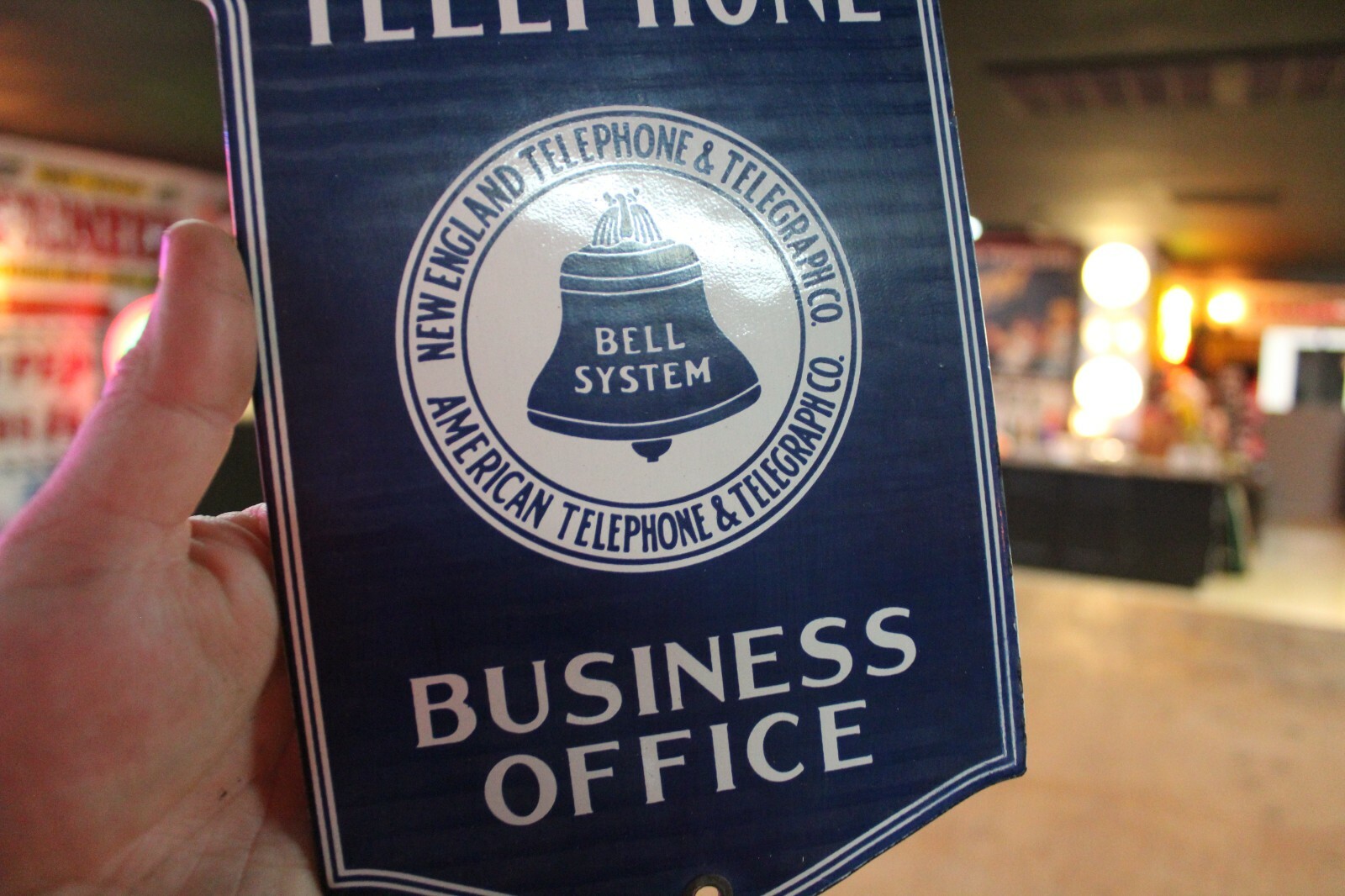 BELL SYSTEM TELEPHONE OFFICE PORCELAIN METAL SIGN GAS OIL NEW ENGLAND ...