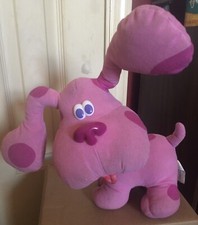 Vintage 1999 Tyco Blues Clues Magenta Talking Musical Barking Plush Dog