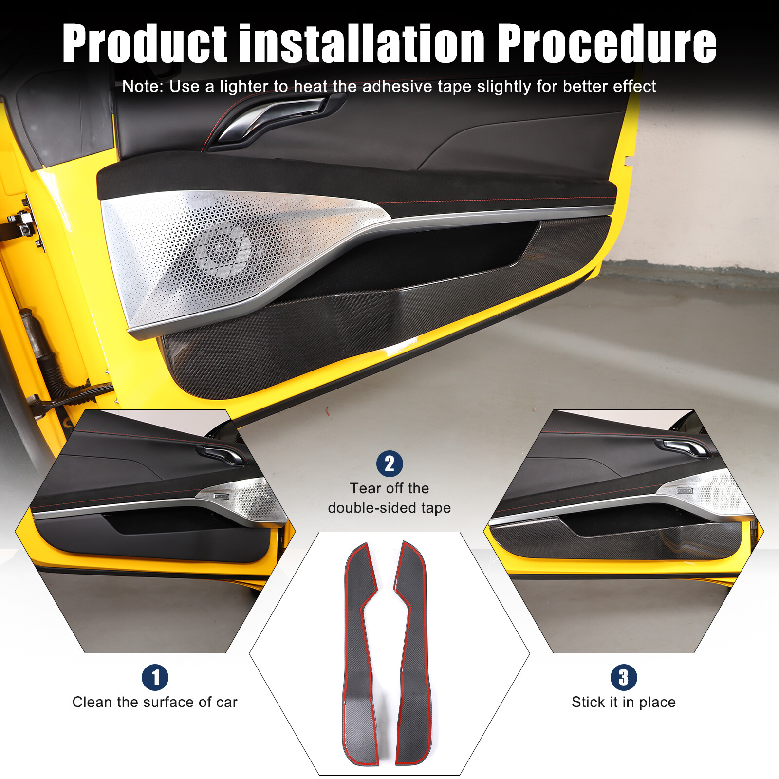 Real Carbon Fiber Interior Door Anti-kick Panel Cover Trim For Lotus EMIRA 22-24