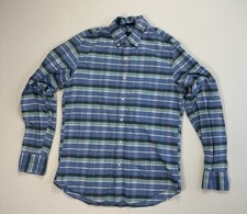 J Crew Flex Oxford Mens Medium Slim Fit Button Shirt Blue White Modern Career