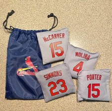 Cornhole Bags, STL Cardinals, Gray ,New, Set of Four