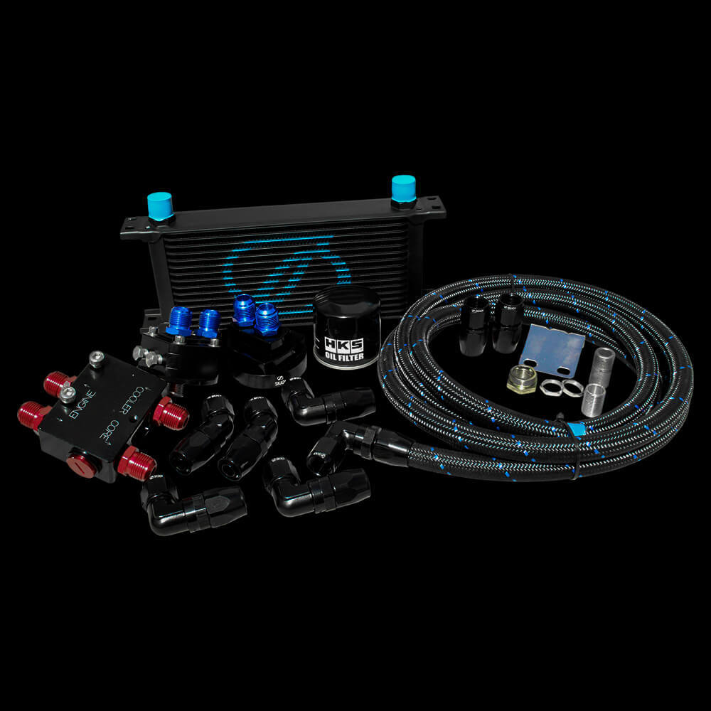 for Nissan FAIRLADY 350Z VQ35DE 16 Row Oil Cooler Thermo Relocation Kit + HKS...