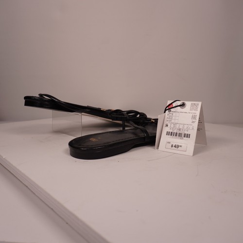 ZARA - SANDALIA PLANA DE CUERO CON TIRAS/HEBILLA - MUJER TALLA 8 EE. UU. - ¡NUEVA CON ETIQUETAS! - Imagen 4 de 9