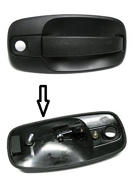 Poignée de porte externe avant gauche pour Renault Trafic de 2001 à 2008 en ABS noir
