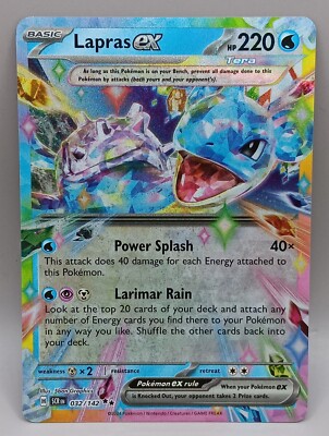 Lapras ex Tera 032/142 Double Rare Pokemon Stellar Crown SV7 Lapras ex Tera 032/142 Double Rare Pokemon Stellar Crown SV7