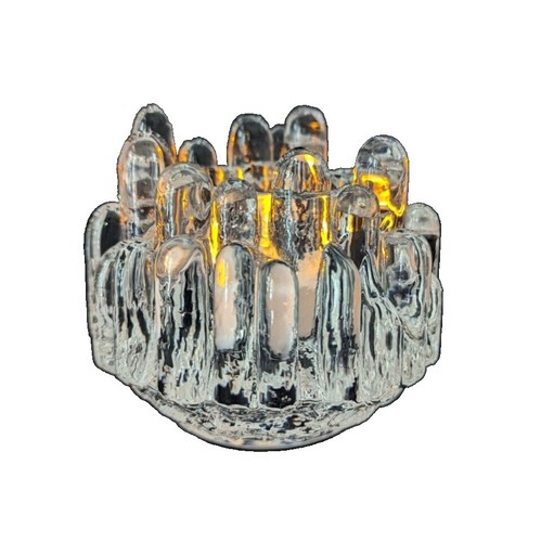 Kosta Boda Clear Art Glass Candle Holder Sweden SE-36052 w/ Box | eBay