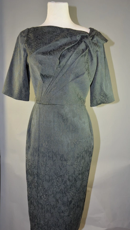 Byron Lars Beauty Mark Black Jacquard Sheath Dress one should Bow size 4 - Image 2 of 4