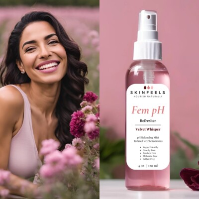 Feminine pH Balancing Mist Spray w/ Natural Pheromones Odor Control and Fresh