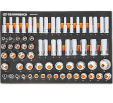 GEARWRENCH 67 Piece 1/2” Drive Master Metric Chrome Socket Set in Foam Storage