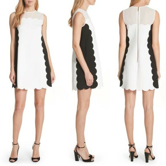 ted baker white and black dress TED BAKER Midori Bow One Shoulder Mini Dress