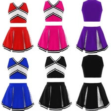 Girls Cheer leader Outfit Cheerleading Costume Halloween Cosplay Dress Up