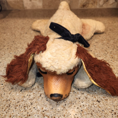 Vintage 1954 Gund Rubber Face Regal Beagle Stofftier Plüschhund Augen öffnen
