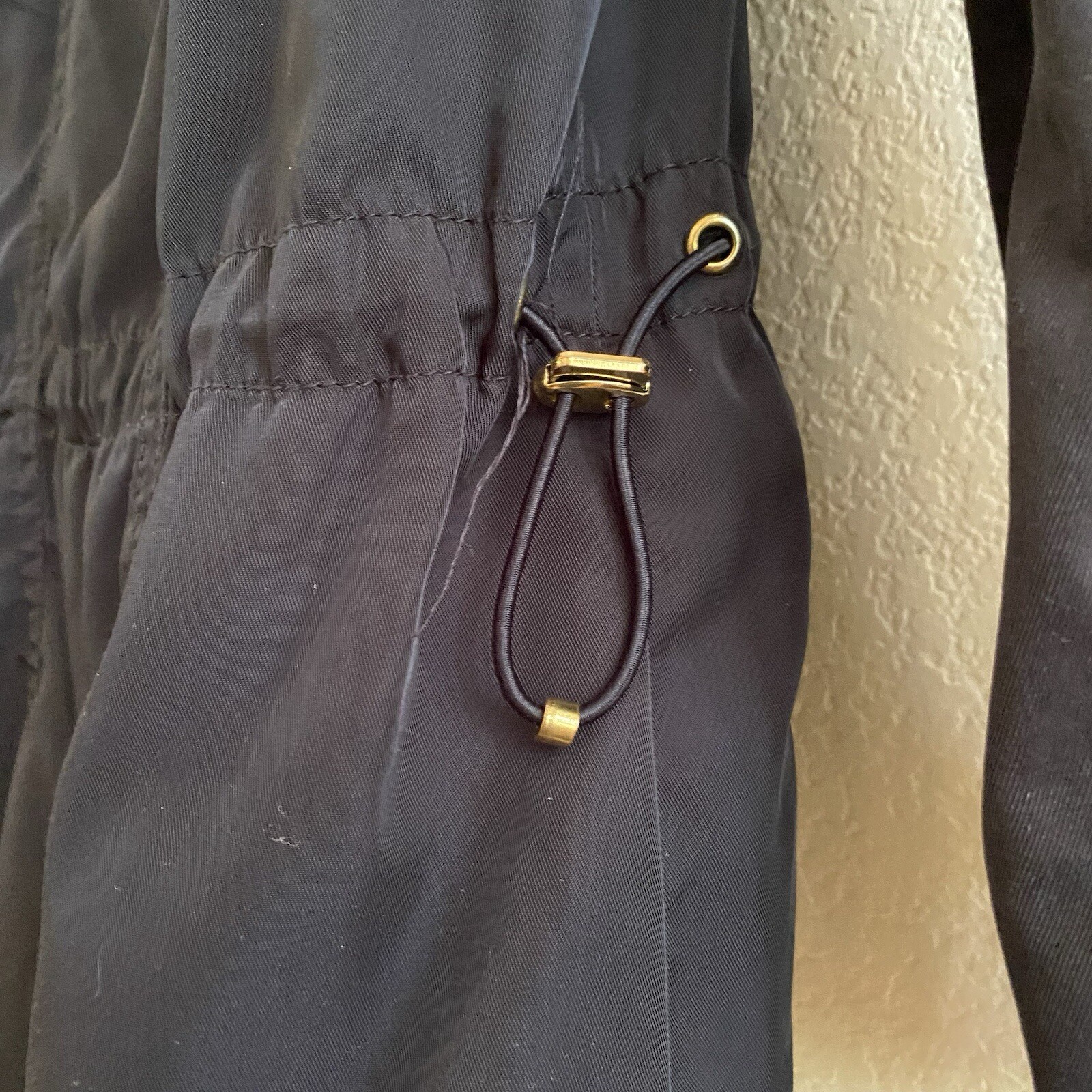 Zara Basic Black Zip Hooded Pockets Cinched Waist… - image 9