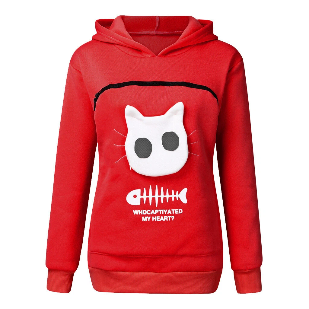 Cat carrier pouch pocket deals hoodie
