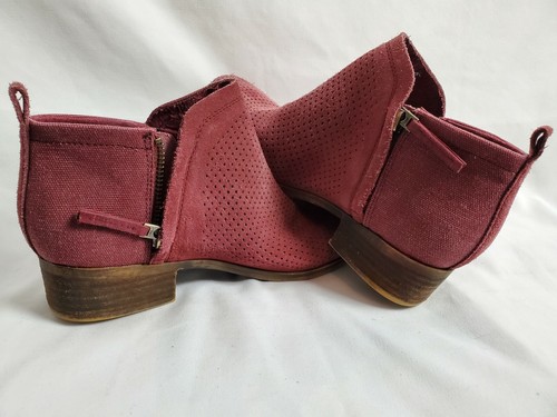 TOMS WOMENS DEIA SIDE-ZIPPER SUEDE ANKLE BOOTS BOOTIES Sz 7 - Picture 5 of 10