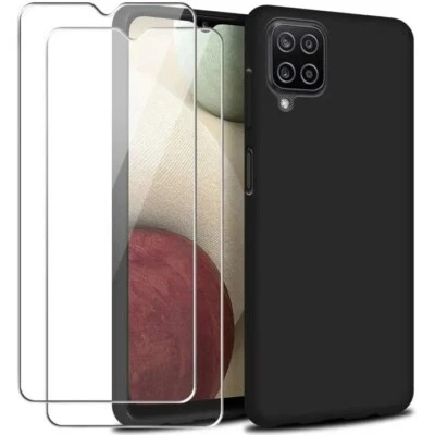 HQSELECTION Coque Noir , Verre Trempé Samsung Galaxy A10 A20E A40 A50 A21S A32 A41 A51 A42