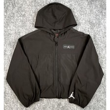 Jordan Kids Small 8-10 Years Black Full Zip Hooded Windbreaker Jacket NWT