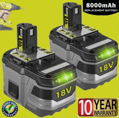 2Pc For RYOBI P108 18V One Plus High Capacity Battery 8.0Ah Lithium Battery NEW