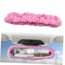 Car Rearview Mirror Cover, Plush Elasticity Rear View Mirror Decorative, blue