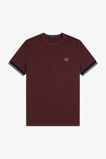 Image of Fred Perry Twin Tipped Cuff T-Shirt/Oxblood - XL WAS £60.00 EXPRESS DELIVERY