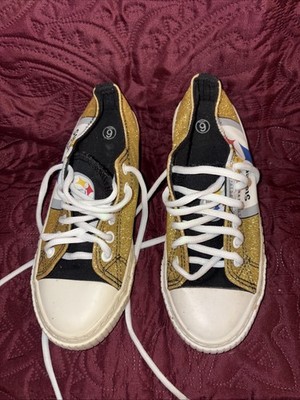 Pittsburgh Steelers Shoes Womens Size 6 NFL Football Glitter Fan FOCO Low Top