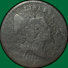 1797 Liberty Cap Half Cent Fair FA Coin, Corrosion #41224