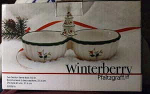 Paltzgraff Winterberry Two Section Server Bowl 8.5" New In Box 2019