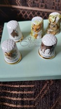 The Sutherland Collection China/Porcelain Animal & Bird Thimbles Set of 5 Box
