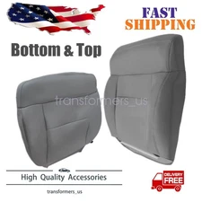 Driver Side Bottom & Top Cloth Seat Cover Flint Gray For 2004-2008 Ford F150