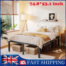 High Metal Bed Frame 4ft 6 Double Bed Heavy Duty With Underbed Storage 135x190cm