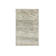 2' x 3' Beige Grass Design Hand Knotted Undyed Natural Wool Mat Small Rug R76584