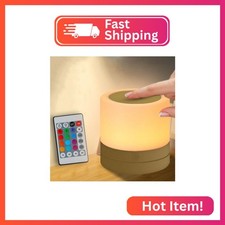 ERUN Nursery Night Light for Kids, USB Rechargeable Small Desk Lamp,13 RGB Color