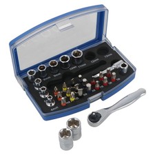 Mini Motorcycle Metric Socket Set Kit Screwdriver Hex Torx Bits Pocket Size Tool