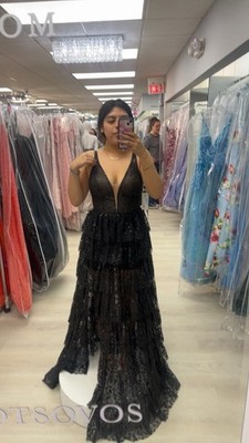 JVN22904 by Jovani Black Sequin Dress Size 6 Only Worn Once Excellent Condition