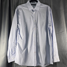 Tommy Hilfiger Slim Fit Striped Blue Stretch Dress Shirt 16.5 32/33