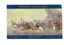 1924 Italian Art Military Genova Cavalleria Regiment Commemorative Postcard 2523