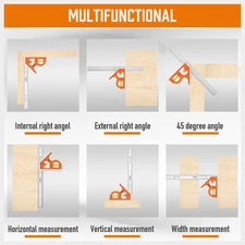 Rafter Square and Combination Square Tool Set | 7 Inch and 12 Inch Square Rul...