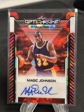 MAGIC JOHNSON 2025 LEAF OPTICHROME PREVIEW RED CRYSTALS AUTOGRAPH 1/1 LAKERS HOF