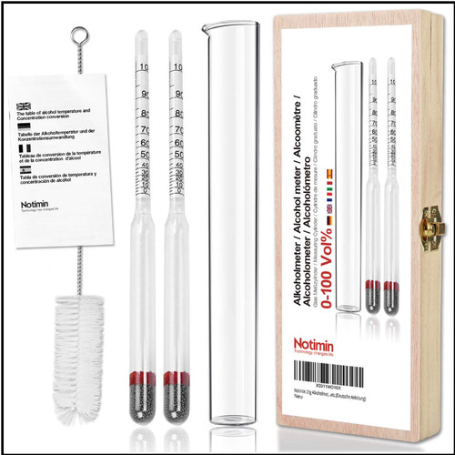 Alkoholmeter 0-100 Vol 2tlg Glas Messzylinder Reinigung