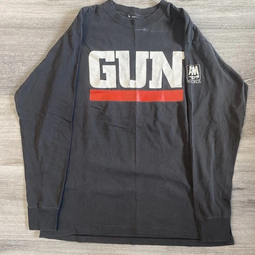 Vintage 1990s Gun 970 Tour Band Long Sleeve T-Shirt Size Lar 1990s vintage concert t-shirt, vintage, size L, single stitch, B+ condition