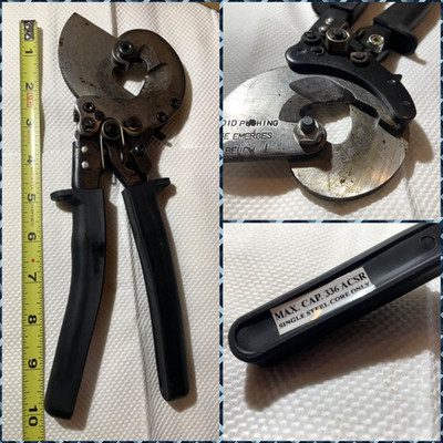 NEW ACSR Handheld Ratchet Cable Electric Wire Cutter Steel Core NEW in Box