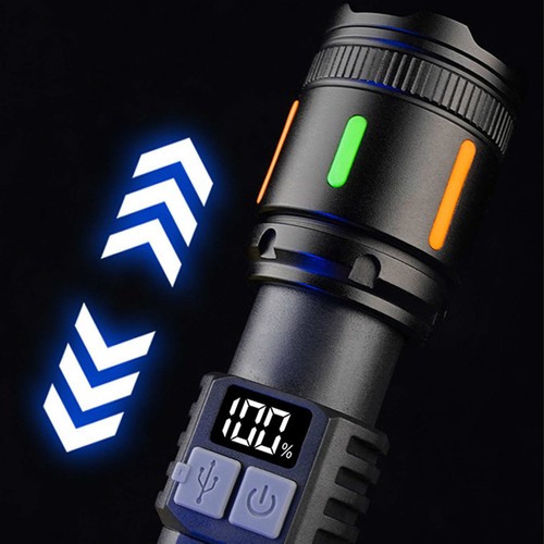 Super Bright LED Tactical Flashlight Rechargeable LED Work Light 3000 Lumens - Foto 15 di 18