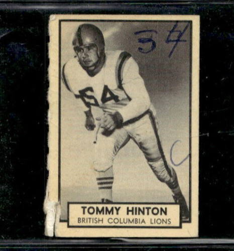 Tommy Hinton #11 1962 Topps CFL card
