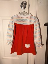 Vintage Health-tex Girls' Collared Heart colorblock Sleeve Dress 4T Knee Length