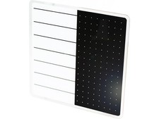 Floortex Viztex Glacier White  Black Plan  Grid Glass Dry Erase Board - 14"...