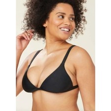 NWT Andie Swim The Caicos Bikini Top Black Size Medium Beach Pool Resort Travel