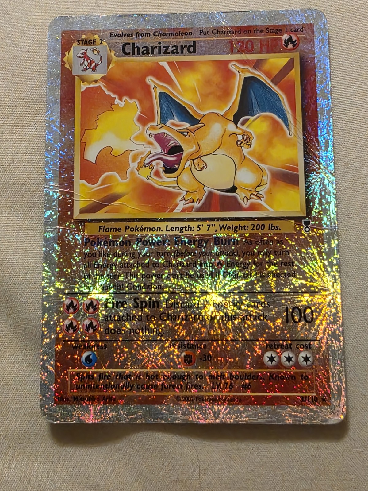 2002 Charizard Reverse Holo 3/110 Legendary Collection PSA 1 CONTENDER