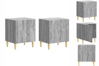 Nachttisch 2Er Set Nachtschrank Grau Sonoma 43X34,5X50 Cm Holzwerkstoff