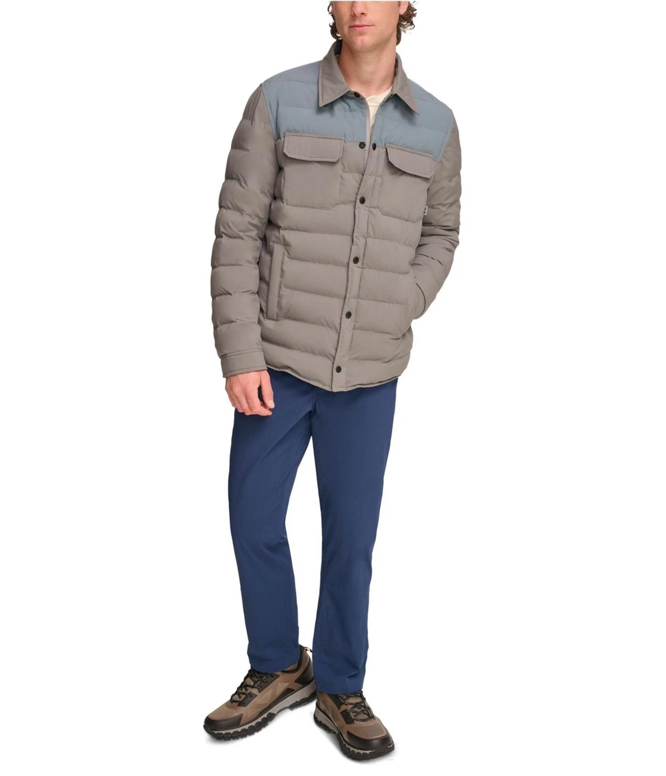 BASS OUTDOOR Mens Colorblocked Padded Quilted Jacket